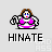 Pixel art character in pink bikini top with brown hair, blue eyes, red lips, and white skin, shown in multiple poses with raised arm and clenched fist against light gray background.