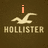Brown background with three variations of a light beige seagull logo above 'HOLLISTER' text, with orange text above the top-left seagull.