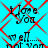 A static image with cyan background and red diagonal overlay, displaying repeated text "I Love You" above "well... not that" in black pixelated font