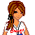 A 4x4 contact sheet of pixel art frames showing a softball player character with brown hair and red/blue uniform details, alongside various text variations including "soft ball" in purple and black fonts.