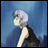 Pixelated anime-style character with short light purple hair in profile view against blue gradient background, with text "AnimeIM" and "com" on black right side.