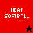 Four display 'HEAT SOFTBALL' text with a star symbol changing color between black and red