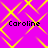 A static image with a bright pink background and yellow diamond-shaped patterns, featuring the name "Caroline" in black text four times.