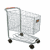 Animated sequence showing a shopping cart filling with items, each frame displaying 'FIVE FINGER DISCOUNT' text in orange or white on black background.