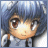 Pixelated anime-style character with blue hair and brown eyes on left, next to black background with white text "Anime IM" and signature "C0M" on right.