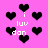 Pixelated pink background with black heart shapes and white text reading 'i luv don' scattered across the image.