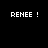 Four quadrants display 'RENEE !' text in white pixelated font against black, dark red, bright red, and deep maroon backgrounds.