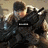 A soldier in dark tactical gear holds a large rifle, with text overlay changing from 'Balle' to 'Ballern'