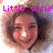 four pixelated images showing a person with brown hair and light skin, each labeled with pink text above the head