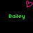A static pixel art image with a pink heart symbol above two green 'Bailey' text labels on black background.