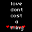 Pixelated text and symbols on black background with red heart accents, two identical static frames side-by-side.