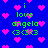Blue background with pink pixel hearts and green text reading 'i love angela (3x3x3)' repeated across the image.