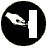 Black circular icon with white and gray pixelated shapes resembling a stylized eye or lens on the left and a vertical white bar on the right.