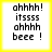Four identical pixelated text arranged in a , each displaying 'ahhhh! itssss ahhhh beee!' with yellow borders