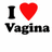 Static pixel art displays 'I' in black, a red heart symbol, and the word 'Vagina' below on white background.