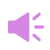 Static pixel art of a pink speaker icon with three sound wave lines on a gray background.