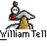 Animated pixel art contact sheet showing a red-and-white character performing actions with a mushroom and cherry, arranged in 5x4 grid of sampled frames on gray background.