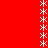 Red background with two vertical of white snowflake icons, each containing identical repeating patterns