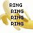 Pixelated banana with 'RING RING RING RING' text above and 'IT'S BANANA PHONE!!' text below, displayed in a four