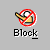 Animated sequence showing a red prohibition symbol over a yellow watering can icon, followed by pixelated breasts with text below.