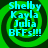 Four identical green spiral backgrounds with cyan text listing names and 'BFFs!!!' in a