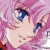 Pixelated anime-style character with pink hair and blue eyes, side profile on left; green background with pixelated text 'Original Icons .com' on right.