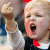 A 15-frame animated contact sheet showing a child making the middle finger gesture with repeated "Fuck You" text in various states of pixelation and partial visibility across frames.