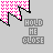 identical pink polka-dot icons with black outlines, each paired below with the text "HOLD ME CLOSE" in gray block letters that change color across frames