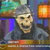 Pixelated static image of a stylized skull with a wide grin, set against a multicolored background with blue, green, orange, and purple hues.