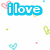 Pixelated text phrases in colored blocks over a heart-patterned background with 'i love' at top left, 'his eyes his smile' center, 'his hair his laugh' bottom left, and 'HIM' in black block bottom right.