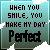 identical square icons with teal gradient backgrounds displaying the text "WHEN YOU SMILE, YOU MAKE MY DAY Perfect" in black pixelated font