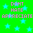 Green background with light blue stars and pink pixelated text reading DON'T HATE APPRECIATE repeated in two