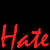 A 2x2 contact sheet of four animated frames showing the words Hate and Love in different color combinations on solid backgrounds.