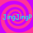 Four identical spiral patterns in pink and purple with cyan text reading "JingJingP" overlaid on each spiral.