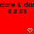 Red background with repeated black text 'dare & dardare & dardare & dar' and '8.8.08', white pixelated hearts in a pattern, some hearts have visible internal details