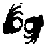 Black and white pixelated icon showing a hand making an OK gesture next to a stylized figure with large head and outstretched arms.