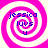 Four identical pink and white spiral patterns arranged in a , each containing blue text reading "jessica luv u"