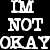 Static black-and-white pixelated text icon with three lines of bold uppercase letters on a solid black background.