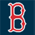 Four- displays a red Boston Red Sox 'B' logo with white outline on dark blue background, two show pixelated text below the logo