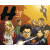 Animated sequence forming the word 'HEROES' over a pixelated crowd background with two central figures.