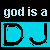 Pixelated text-based design with colorful block letters and a yellow star symbol on black background.