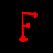 A contact sheet of seven distinct animated frames showing variations of the letter F in different colors, styles, and forms against a black background with a gray transparency indicator at bottom right.