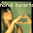 A pixelated image of a person forming a heart shape with their hands, accompanied by text and an animated transition.