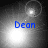 Four grayscale display a glowing circular light with the text 'Dean' in blue, each showing different positions of the light and faint outlines