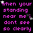 Pixelated text repeats 'when your standing near me i dont see so clearly' in pink with white stars on black background, one gray square visible.
