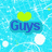 Pixelated blue background with white dots and green hearts, featuring text elements in various colors and fonts.