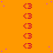 A static orange background with vertical of red '<3' symbols and scattered purple dots, partially overlaid by a gray rectangle in the bottom-right corner
