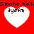 Red background with four white heart shapes arranged in a , each containing black text