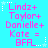 Pixelated text listing names and 'BFR' on a bright cyan background with white star accents.