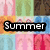 colorful pixelated icons with three text overlays reading 'Summer', 'Ohhh', and 'Nine' on black backgrounds